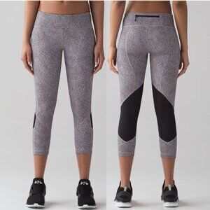 Lululemon Pace Rival Crop 22" Leggings Sea Spray Alpine White Dark Chrome/Black